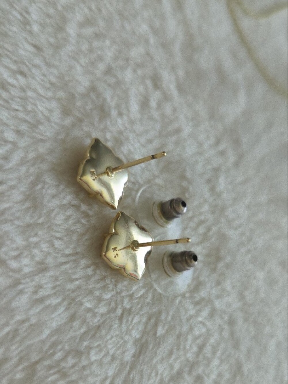 Kendra Scott Dira Stone Gold Stud Earrings, Mother of Pearl Ivory Mix Opal - Picture 7 of 8